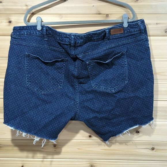 Lands' End Womens Shorts 24W Blue Polka Dot Cut Off Denim Shorts - Picture 6 of 12